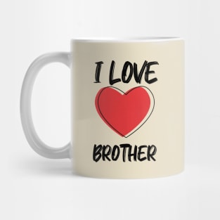 I Love Brother with Red Heart Mug